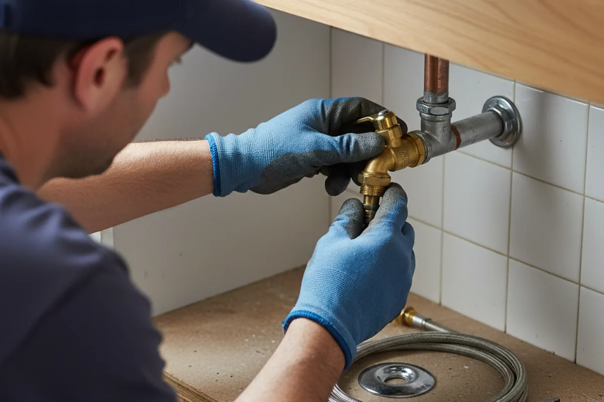 Shutoff valve and fitting work during Burst Pipe Repair in Columbia